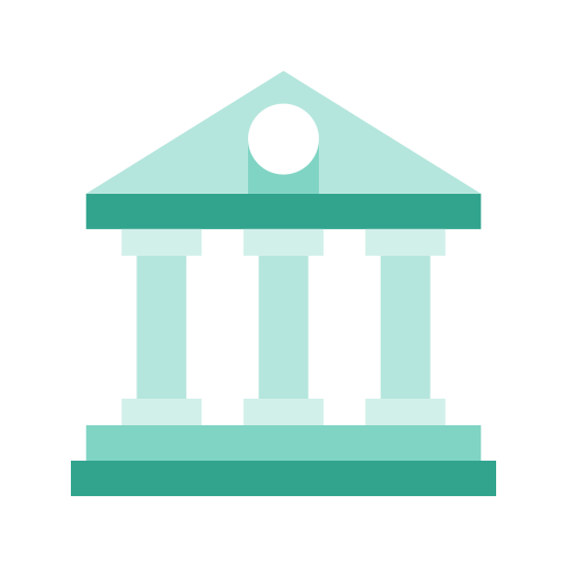 Architecture, bank, building, court, real estate icon